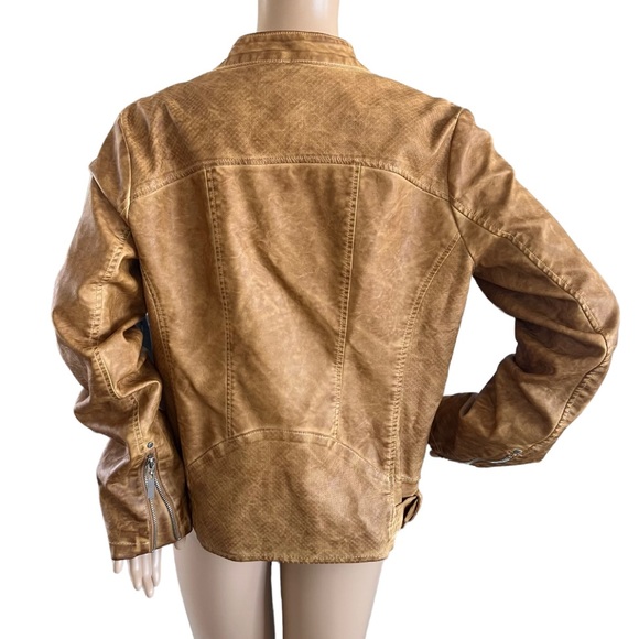 J2 By Jou Jou Brown Faux Leather Jacket - Picture 3 of 5